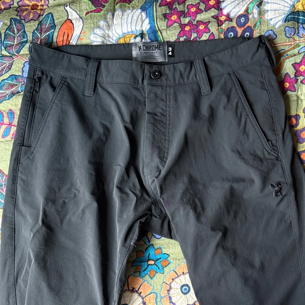 Chrome Industries Men’s Brannan Pant, Black Chino Style Cycling Pants - Picture 2 of 4